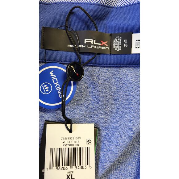 RLX Ralph Lauren Blue Classic Fit Jersey Performance Pullover 1/4 Zip Men XL NWT - Picture 5 of 6